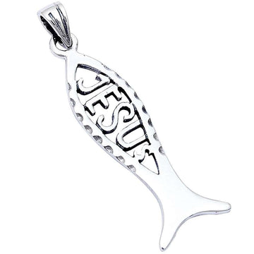 Sonara Charms Charm Jesus Fish Charm or Pendant Sterling Silver